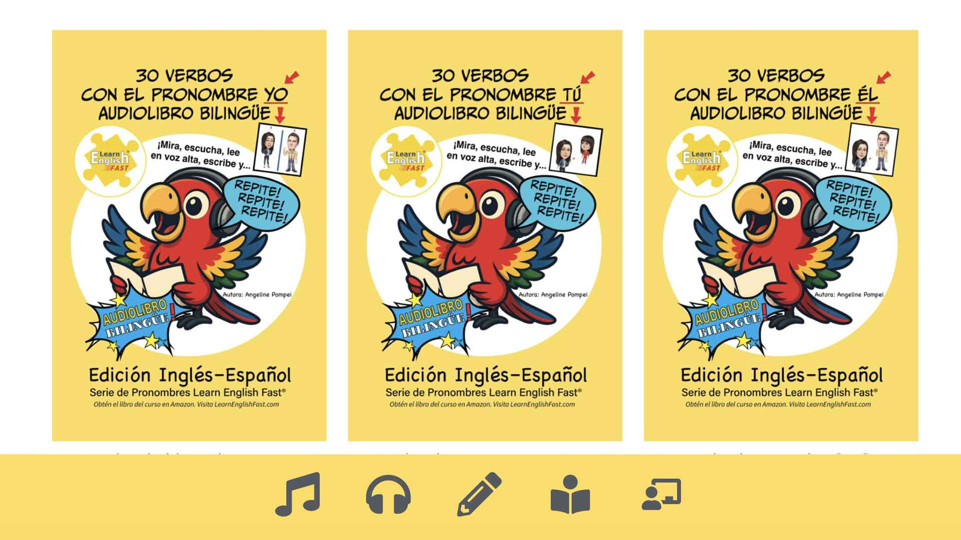 English Spanish Bilingual Audiobooks pronouns I You He
