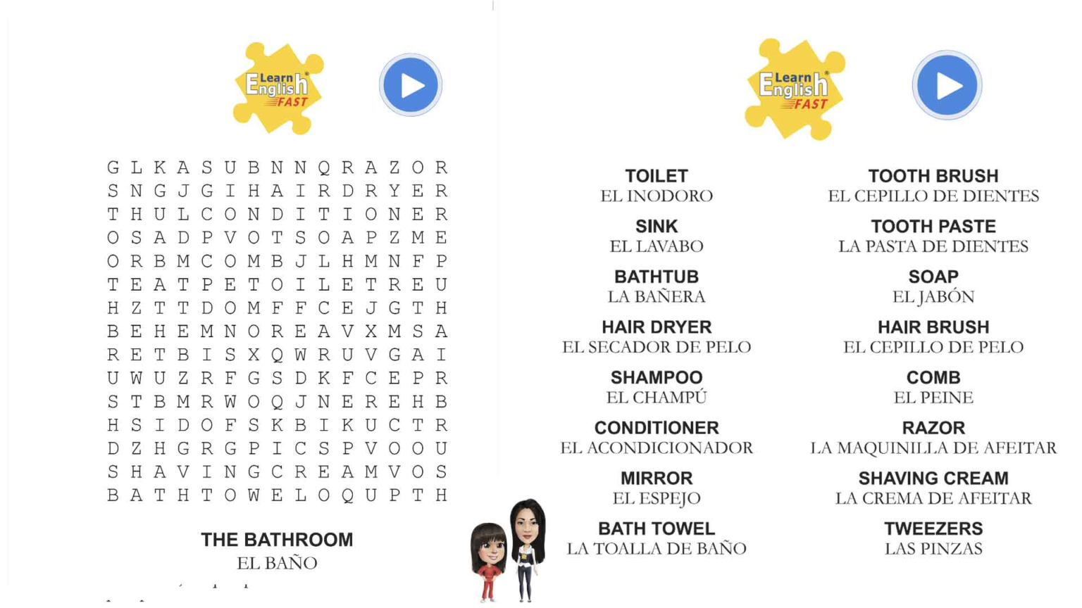 English Vocabulary Word Search bilingual audiobook