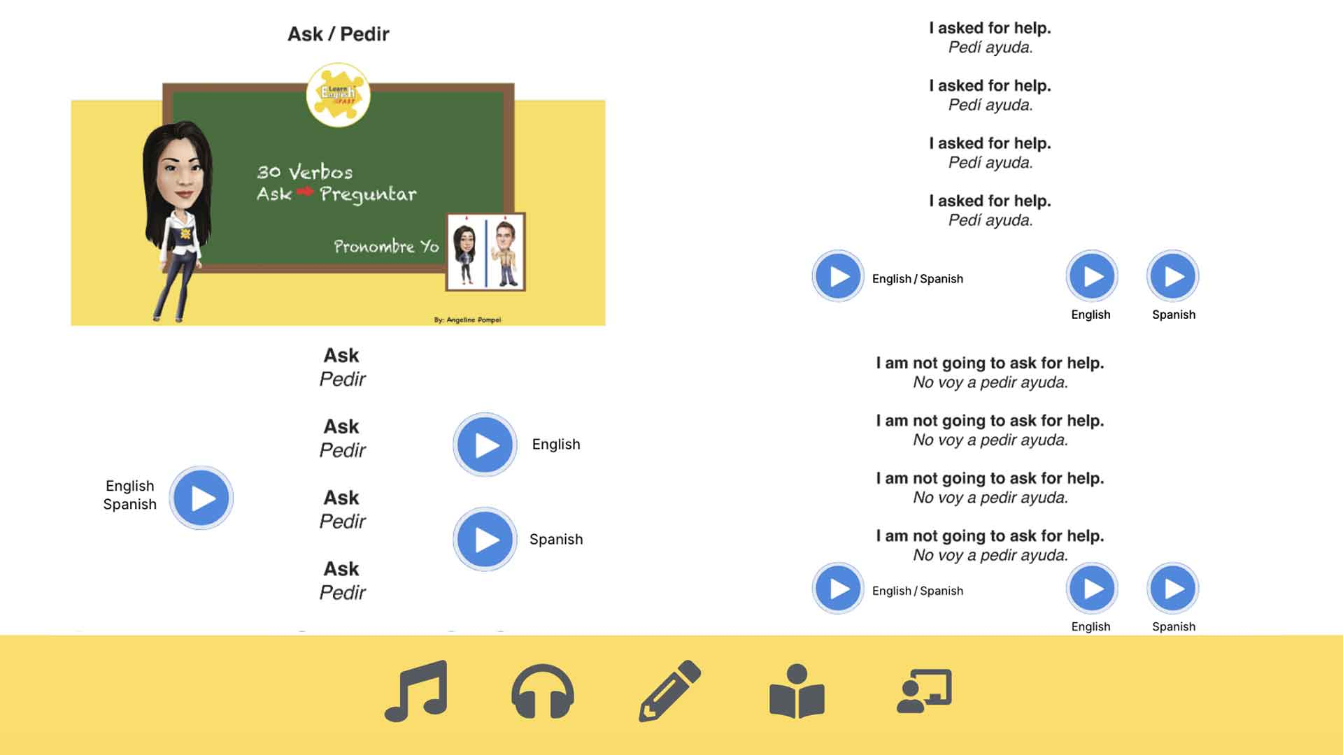 Pronoun I English Spanish Bilingual Audiobook