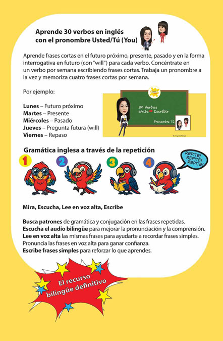 30 Verbs and pronouns You English Spanish Bilingual Audiobook Co